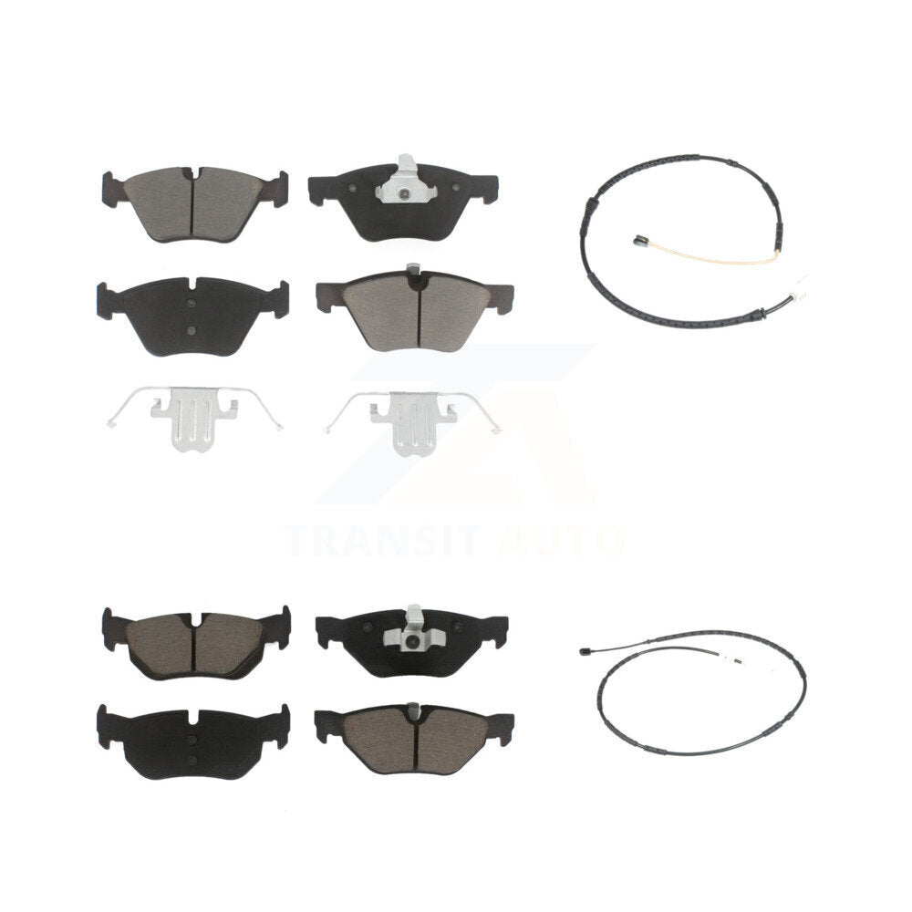 Ceramic Disc Brake Pads And Wear Sensor Front Rear Kit For 2012 BMW X1 xDrive28i