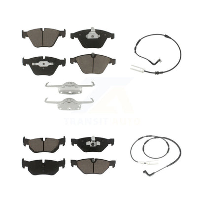 Ceramic Disc Brake Pads And Wear Sensors Front Rear Kit For BMW 328i 323i