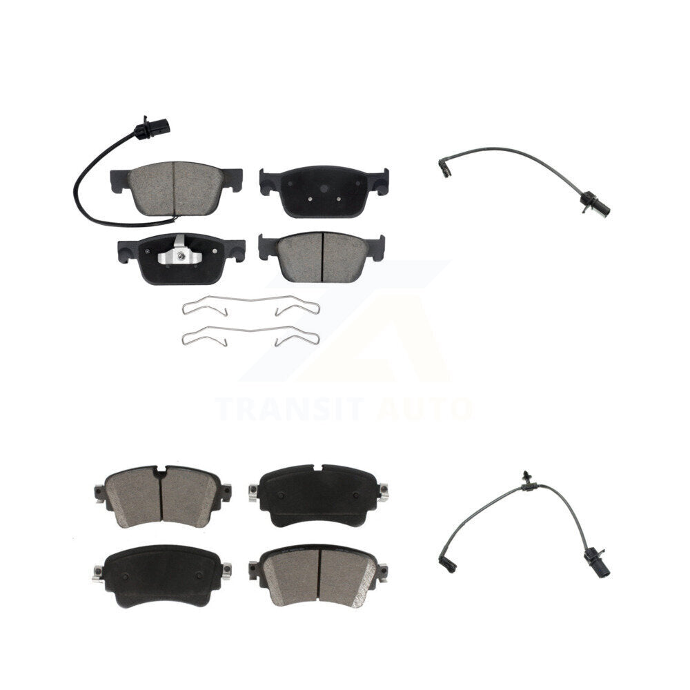 Ceramic Disc Brake Pads And Extra Wear Sensor Front Rear Kit For Audi A4 Quattro