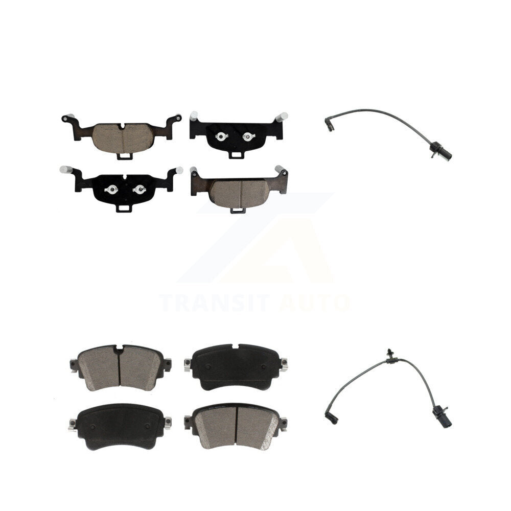 Ceramic Brake Pads & Wear Sensor Front Rear Kit For Audi A4 Quattro A5 Sportback