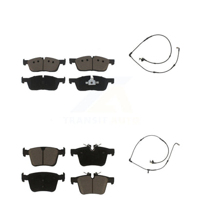 Ceramic Disc Brake Pads & Wear Sensor Front Rear Kit For Land Rover Range Evoque