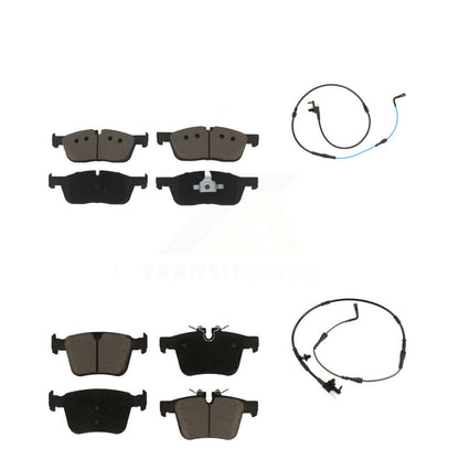 Ceramic Disc Brake Pads And Wear Sensors Front Rear Kit For Jaguar XE XF