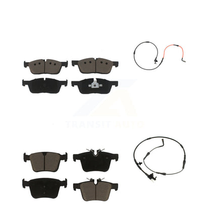 Ceramic Disc Brake Pads And Wear Sensors Front Rear Kit For Jaguar XE