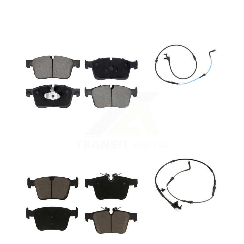 Ceramic Disc Brake Pads And Wear Sensors Front Rear Kit For Jaguar XE XF