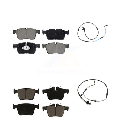 Ceramic Disc Brake Pads And Wear Sensors Front Rear Kit For Jaguar XE XF