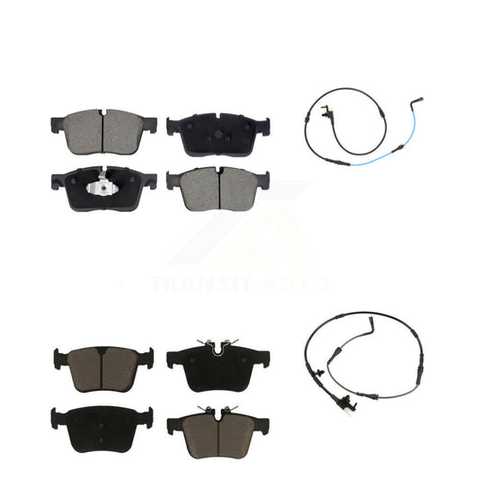 Ceramic Disc Brake Pads And Wear Sensors Front Rear Kit For Jaguar XE XF