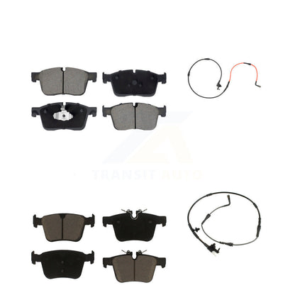 Ceramic Disc Brake Pads And Wear Sensors Front Rear Kit For Jaguar XE