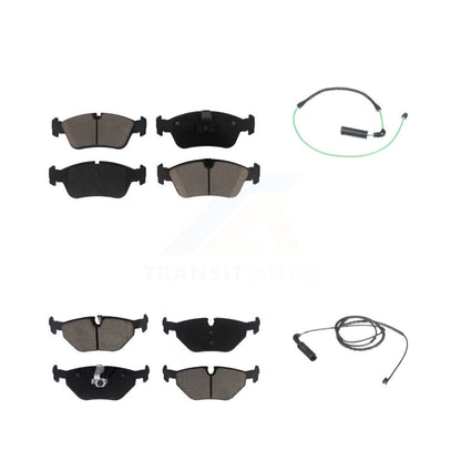 Ceramic Disc Brake Pad & Wear Sensor Front Rear Kit For 2001-2005 BMW 325xi 2.5L