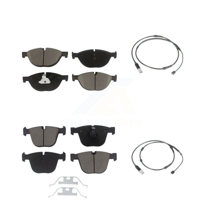 Ceramic Disc Brake Pad & Wear Sensor Front Rear Kit For 2012 BMW 750i GAS engine