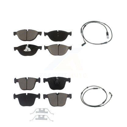 Ceramic Disc Brake Pads And Wear Sensors Front Rear Kit For 2009 BMW 750i 750Li