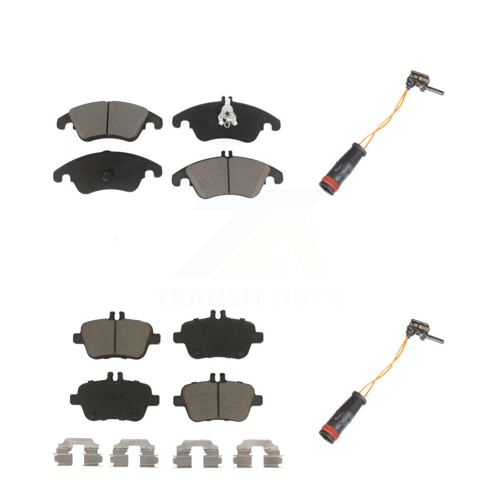 Ceramic Disc Brake Pads And Wear Sensors Front Rear Kit For Mercedes-Benz SLK350