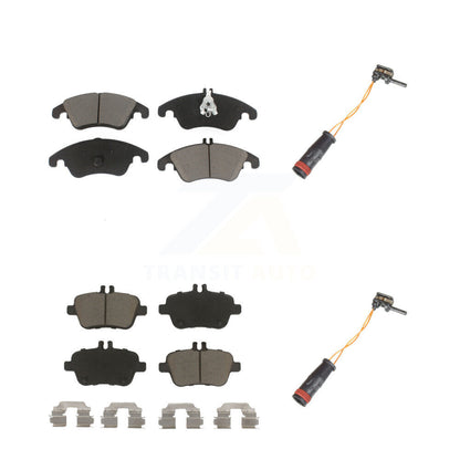 Ceramic Disc Brake Pads And Wear Sensors Front Rear Kit For Mercedes-Benz SLK350