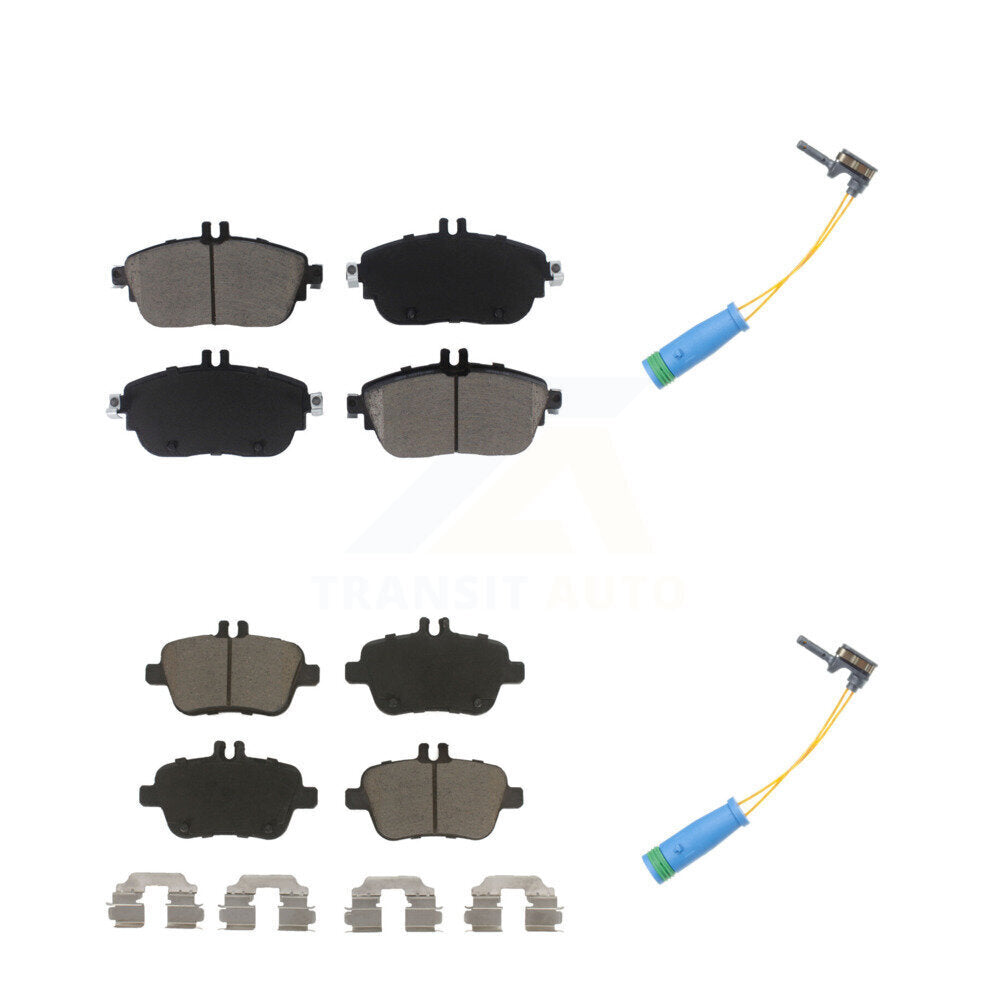 Ceramic Brake Pad And Wear Sensor Front Rear Kit For Mercedes-Benz CLA250 GLA250