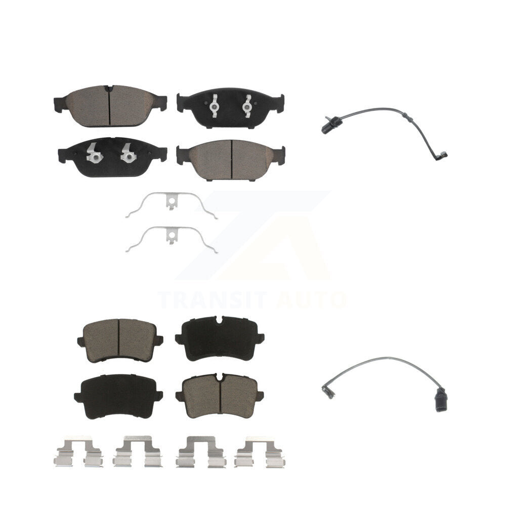 Ceramic Disc Brake Pads And Wear Sensors Front Rear Kit For Audi A6 Quattro A7