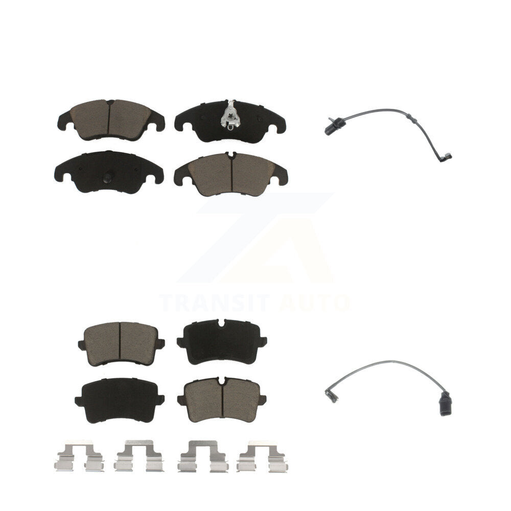 Ceramic Disc Brake Pads And Wear Sensors Front Rear Kit For Audi A7 Quattro A6