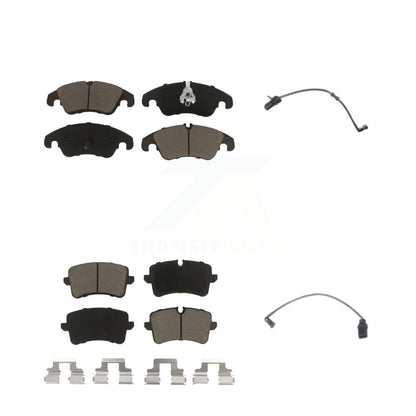 Ceramic Disc Brake Pads And Wear Sensors Front Rear Kit For Audi A7 Quattro A6