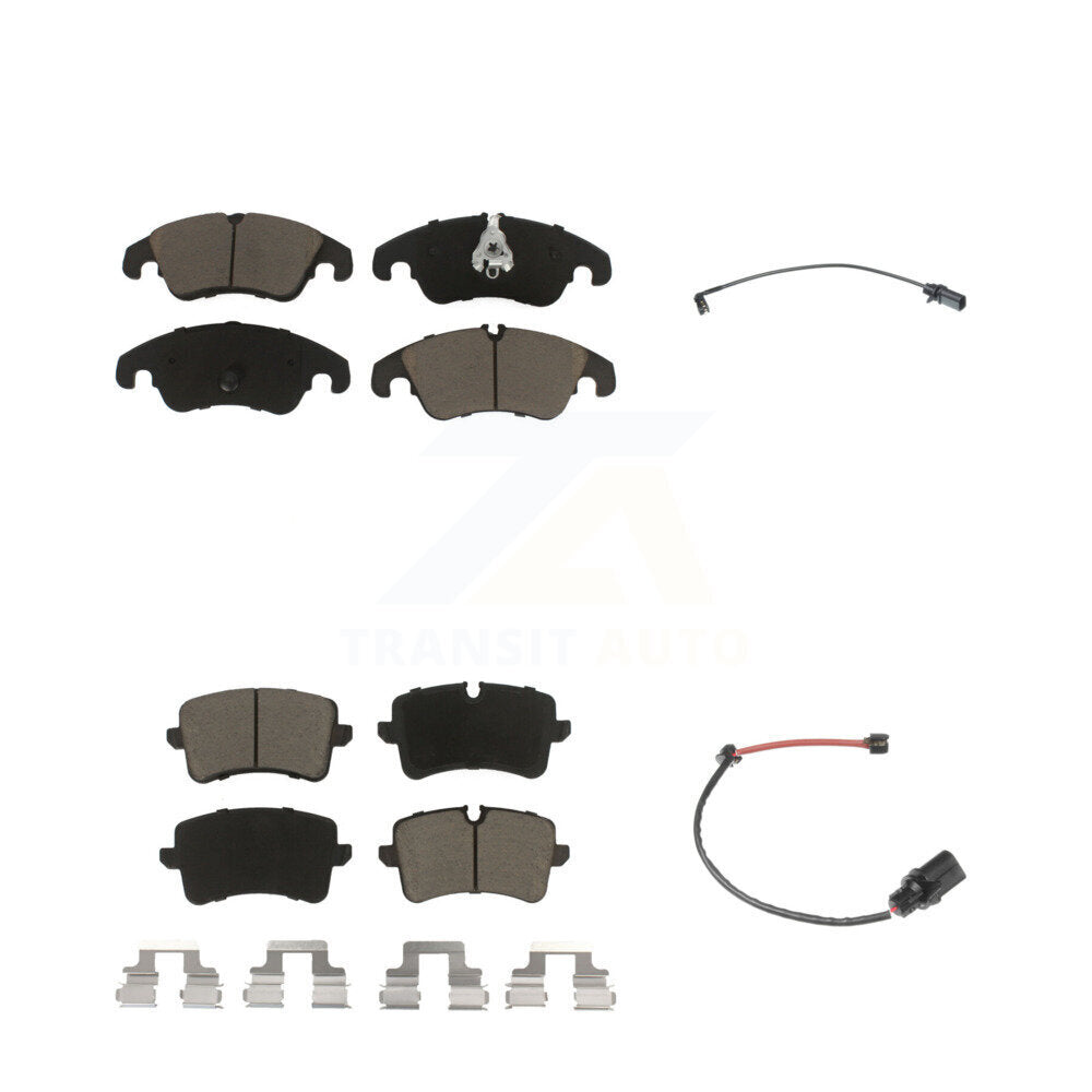 Ceramic Disc Brake Pads And Wear Sensors Front Rear Kit For 2012 Audi A6