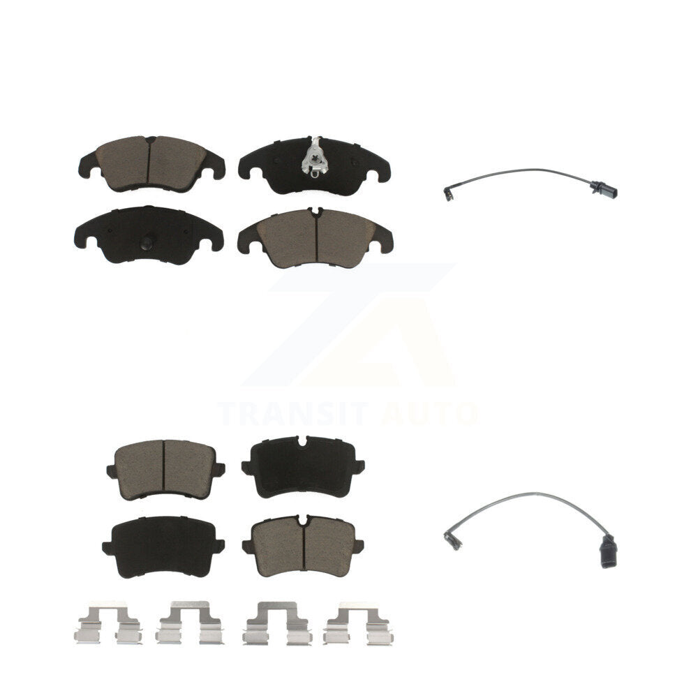 Ceramic Disc Brake Pads And Wear Sensors Front Rear Kit For Audi A6 Quattro