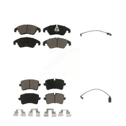 Ceramic Disc Brake Pads And Wear Sensors Front Rear Kit For Audi A6 Quattro
