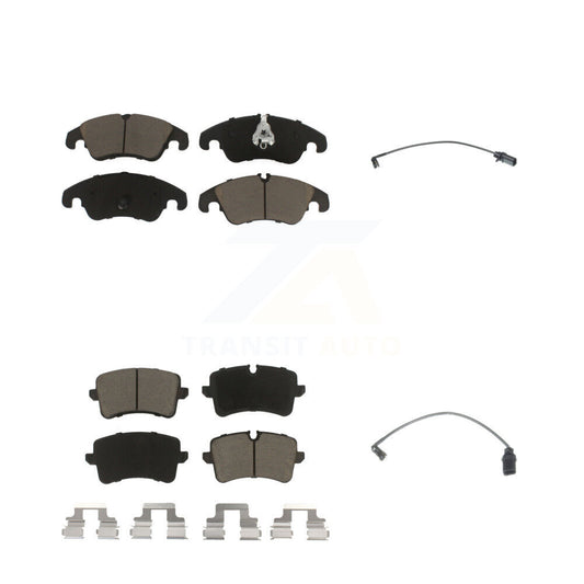 Ceramic Disc Brake Pads And Wear Sensors Front Rear Kit For Audi A6 Quattro