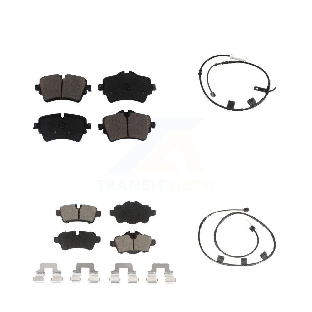 Ceramic Disc Brake Pads And Wear Sensor Front Rear Kit For 2015 Mini Cooper 1.6L