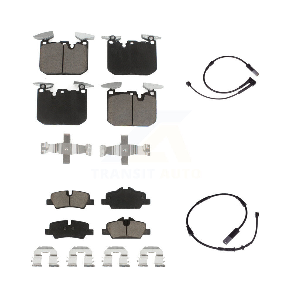 Ceramic Brake Pad & Wear Sensor Front Rear Kit For Mini Cooper John Works