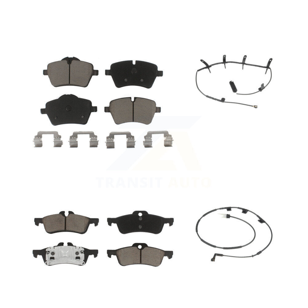 Ceramic Disc Brake Pads And Wear Sensor Front Rear Kit For 2006 Mini Cooper 1.6L