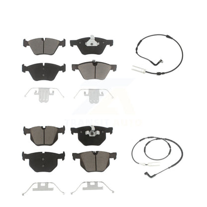 Ceramic Disc Brake Pads And Wear Sensors Front Rear Kit For 2006 BMW 330i