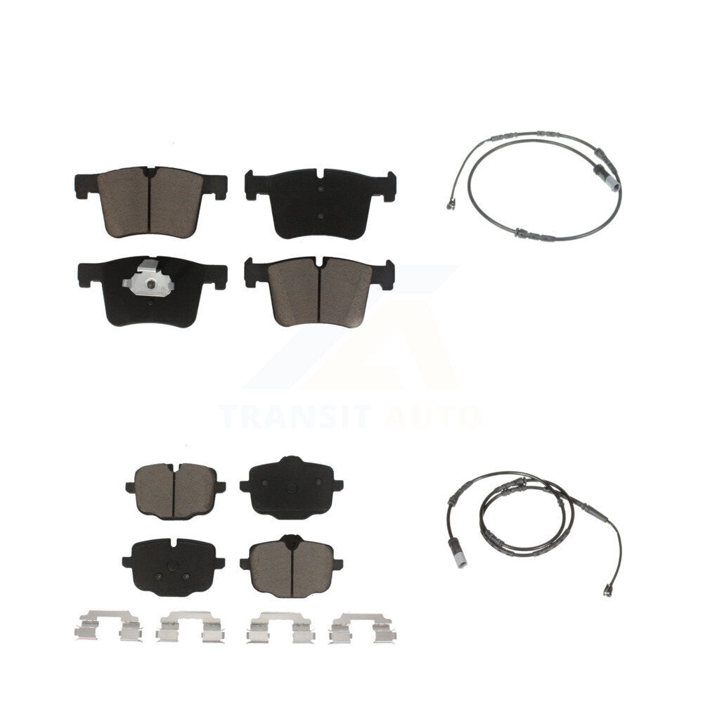 Ceramic Disc Brake Pad And Wear Sensor Front Rear Kit For 2012 BMW X3 From 10 11