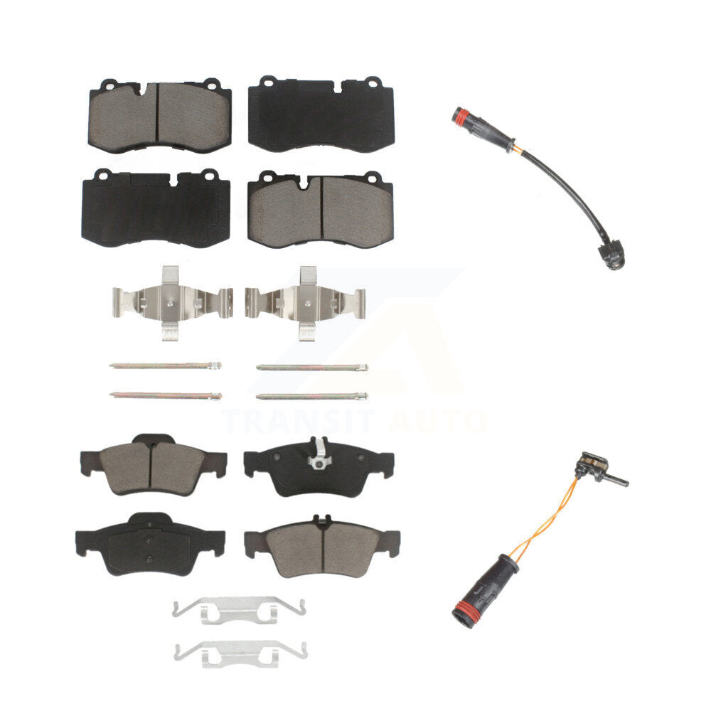 Ceramic Brake Pad & Wear Sensor Front Rear Kit For Mercedes-Benz S550 S450 CL550