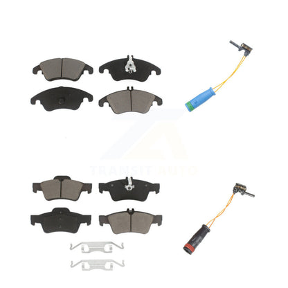 Ceramic Disc Brake Pads And Wear Sensors Front Rear Kit For Mercedes-Benz E400