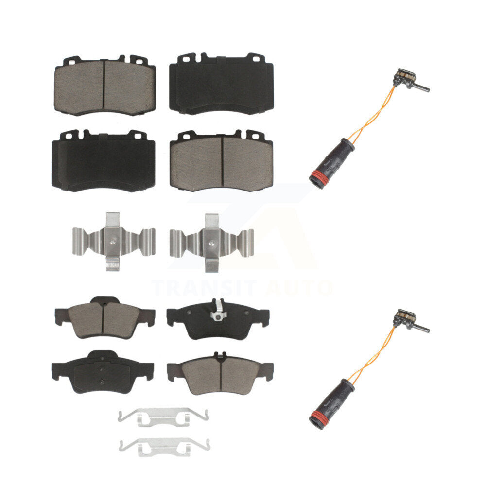 Ceramic Brake Pads Wear Sensor Front Rear Kit For Mercedes-Benz E350 SL500 SL550