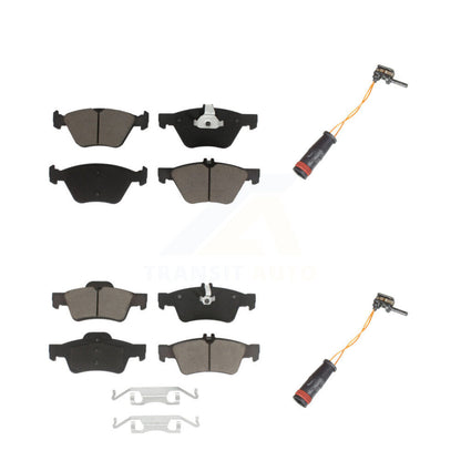 Ceramic Disc Brake Pads & Wear Sensor Front Rear Kit For Mercedes-Benz E350 E300