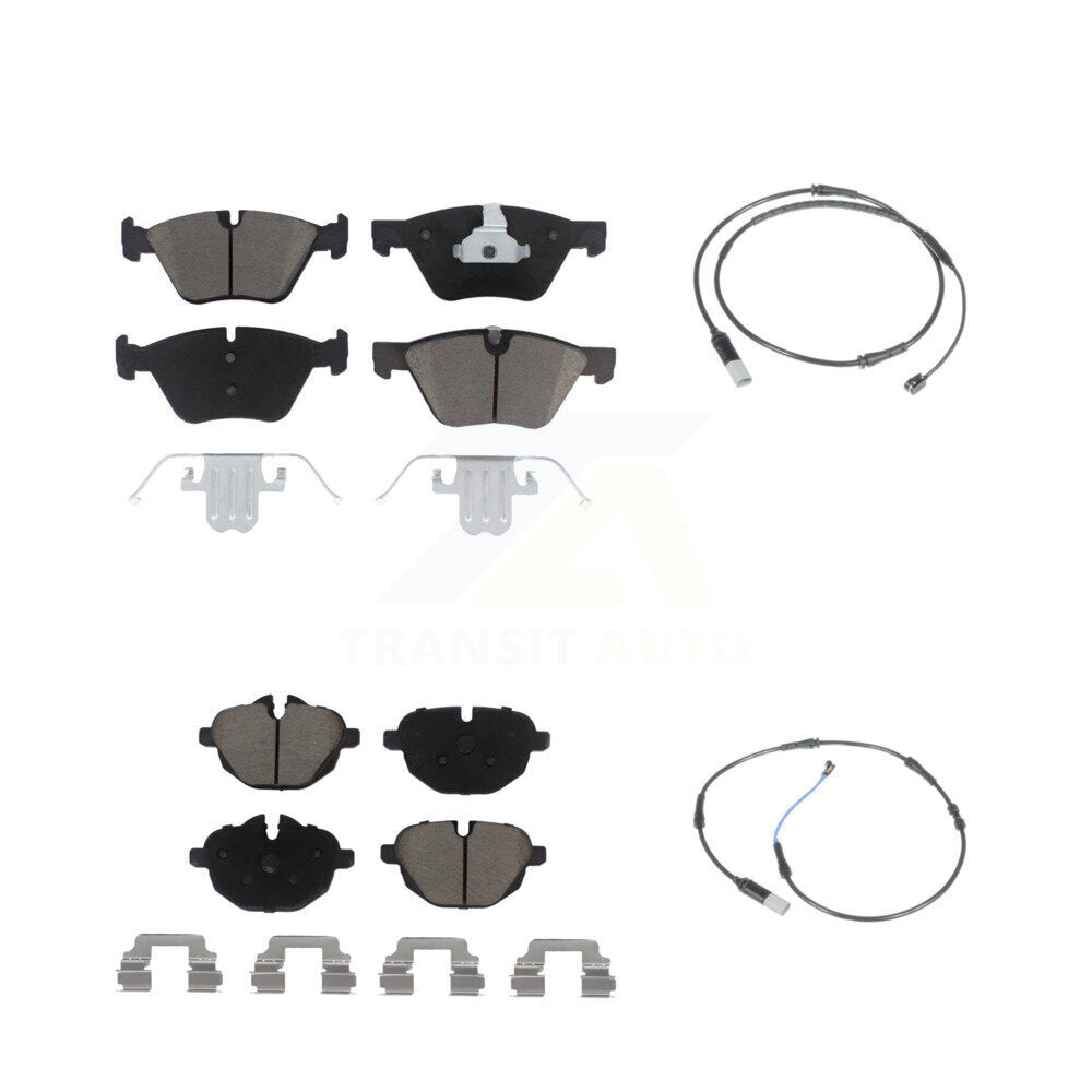 Ceramic Disc Brake Pads And Wear Sensors Front Rear Kit For BMW 528i