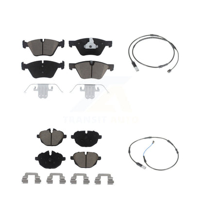 Ceramic Disc Brake Pads And Wear Sensors Front Rear Kit For BMW 528i