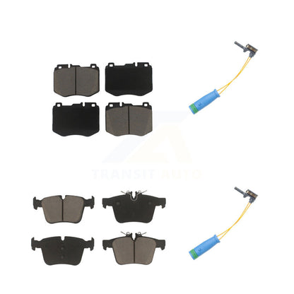 Ceramic Brake Pad & Wear Sensor Front Rear Kit For Mercedes-Benz C300 C400 C350e
