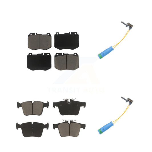Ceramic Brake Pad & Wear Sensor Front Rear Kit For Mercedes-Benz C300 C400 C350e