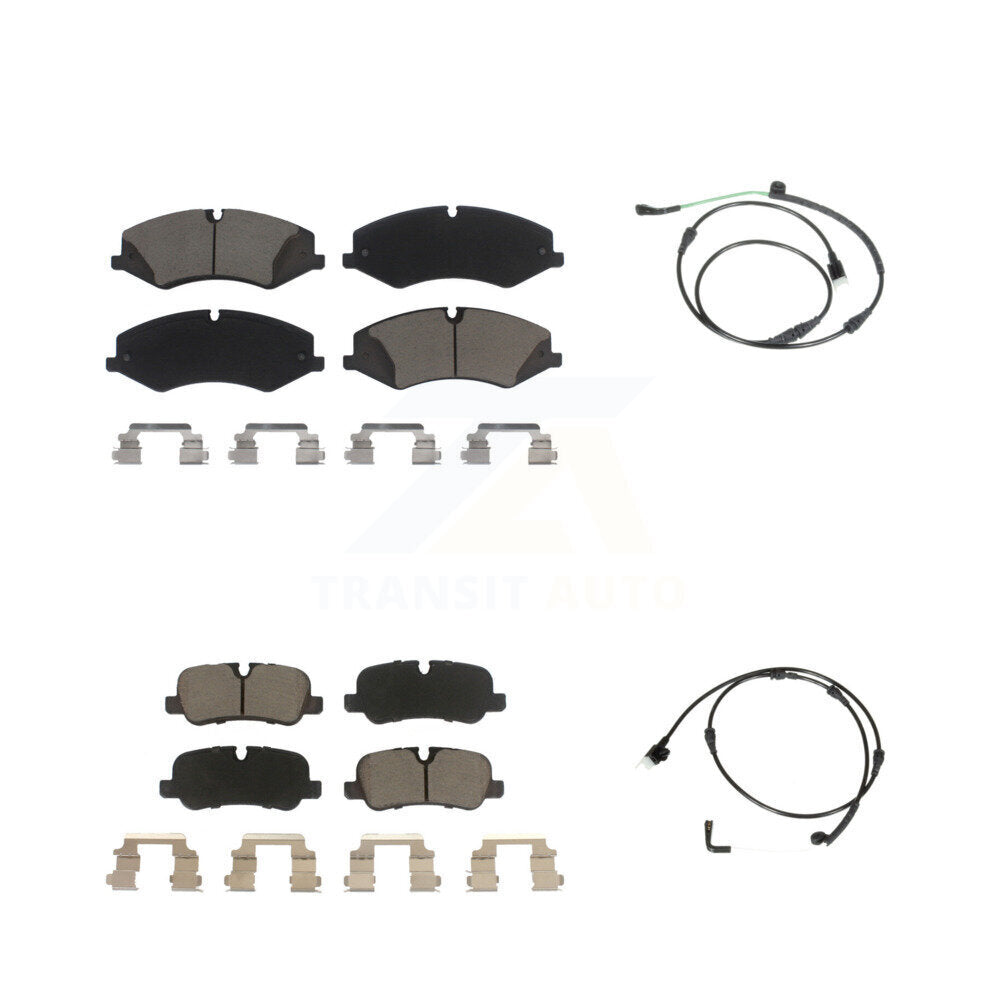 Ceramic Disc Brake Pads And Wear Sensors Front Rear Kit For Land Rover LR4
