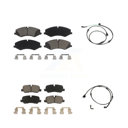 Ceramic Disc Brake Pads And Wear Sensors Front Rear Kit For Land Rover LR4