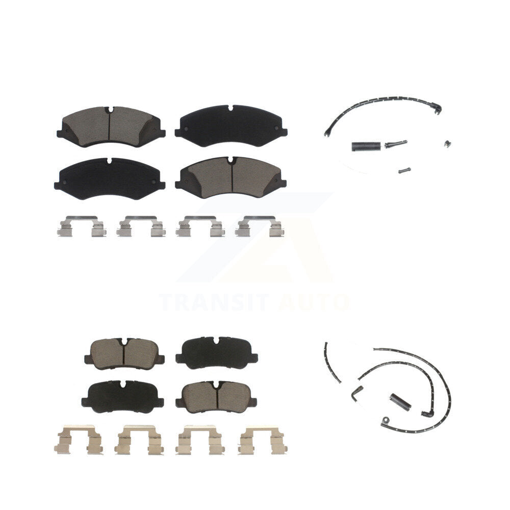 Ceramic Disc Brake Pads And Wear Sensors Front Rear Kit For Land Rover Range