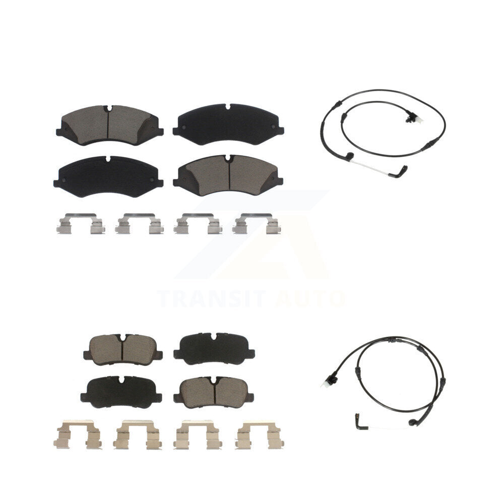 Ceramic Disc Brake Pad And Wear Sensor Front Rear Kit For Land Rover Range Sport