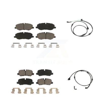 Ceramic Brake Pad & Wear Sensor Front Rear Kit For 2005-2009 Land Rover LR3 4.4L