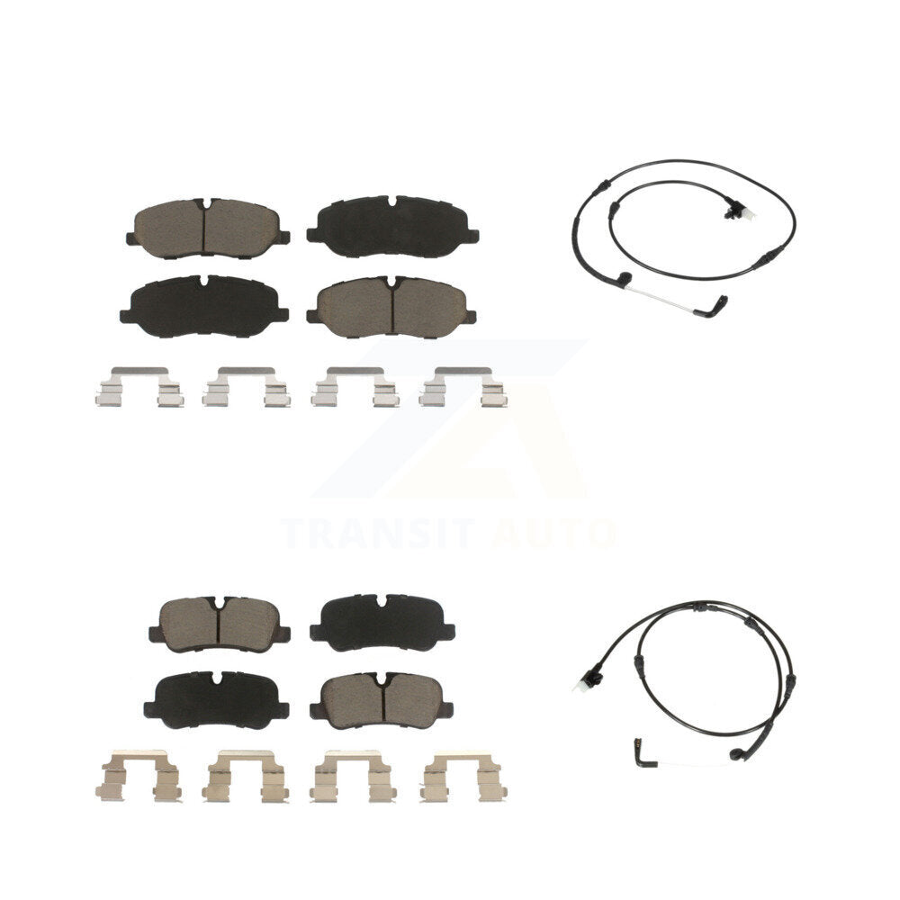 Ceramic Disc Brake Pad And Wear Sensor Front Rear Kit For Land Rover Range Sport