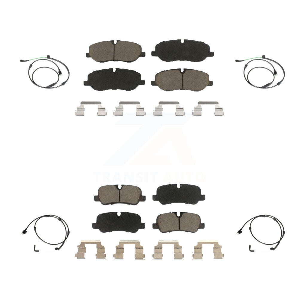 Ceramic Brake Pad & Wear Sensor Front Rear Kit For 2005-2009 Land Rover LR3 4.4L