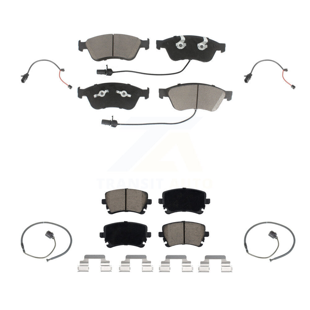 Ceramic Disc Brake Pads & Extra Wear Sensor Front Rear Kit For 2011 Audi S6 5.2L