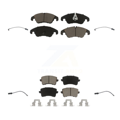 Ceramic Disc Brake Pads And Wear Sensors Front Rear Kit For Audi Q5