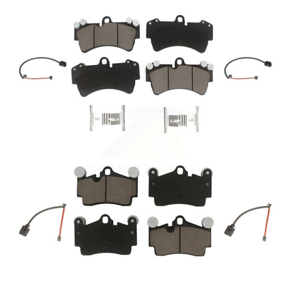 Ceramic Disc Brake Pads & Wear Sensor Front Rear Kit For Audi Q7 Porsche Cayenne