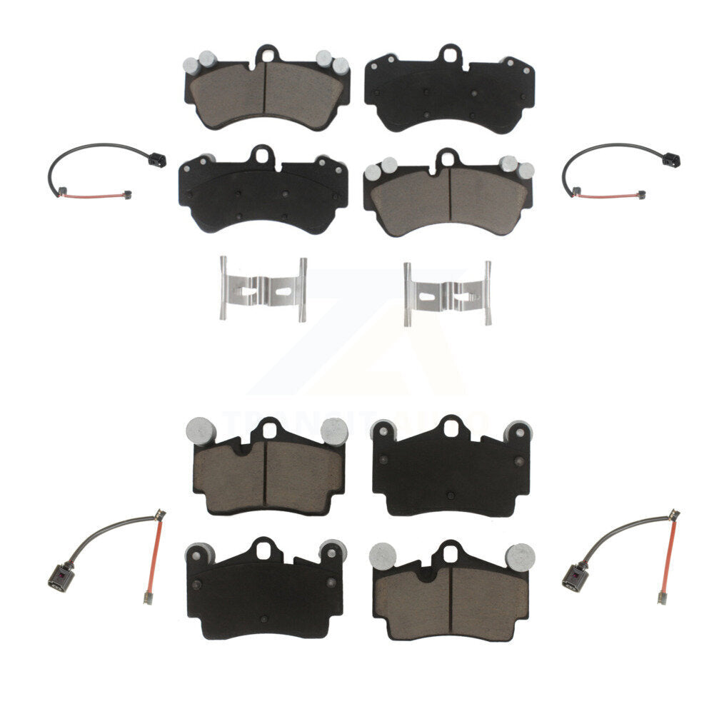 Ceramic Disc Brake Pads And Wear Sensors Front Rear Kit For Porsche Cayenne