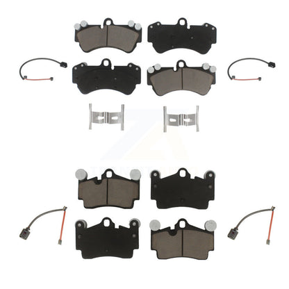 Ceramic Disc Brake Pads And Wear Sensors Front Rear Kit For Porsche Cayenne
