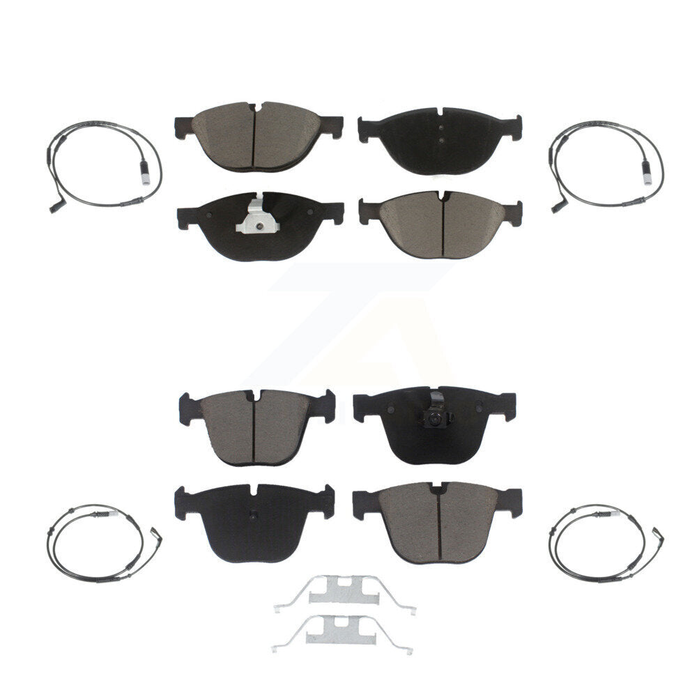Ceramic Disc Brake Pads And Wear Sensors Front Rear Kit For 2009 BMW 750i 750Li